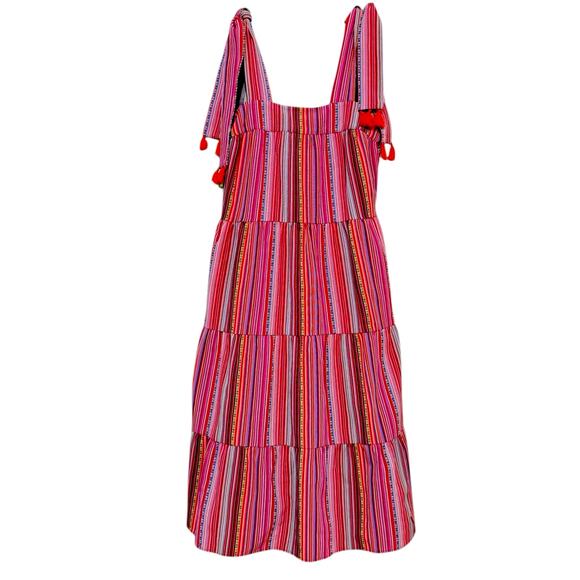Crosby by Mollie Burch Multicolor Striped Tiered Sundress Women’s S Boho - Picture 2 of 8